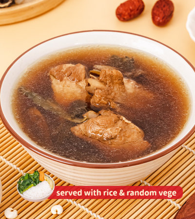 pork bone soup with dried vegetables and barley