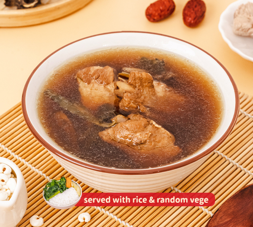 pork bone soup with dried vegetables and barley