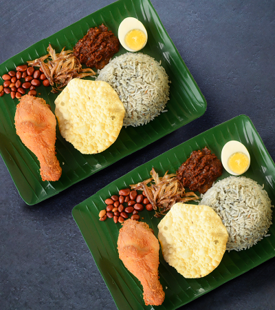 2x ahpek fried chicken with nasi lemak