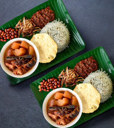 2x babi pongteh with nasi lemak