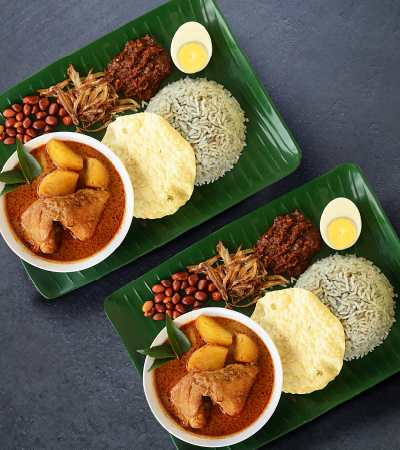 2x nyonya curry chicken with nasi lemak