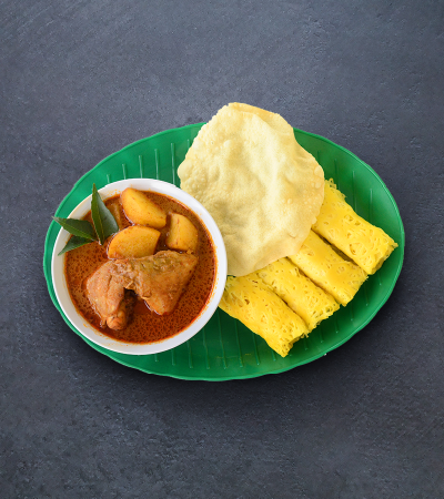 nyonya curry chicken with roti jala