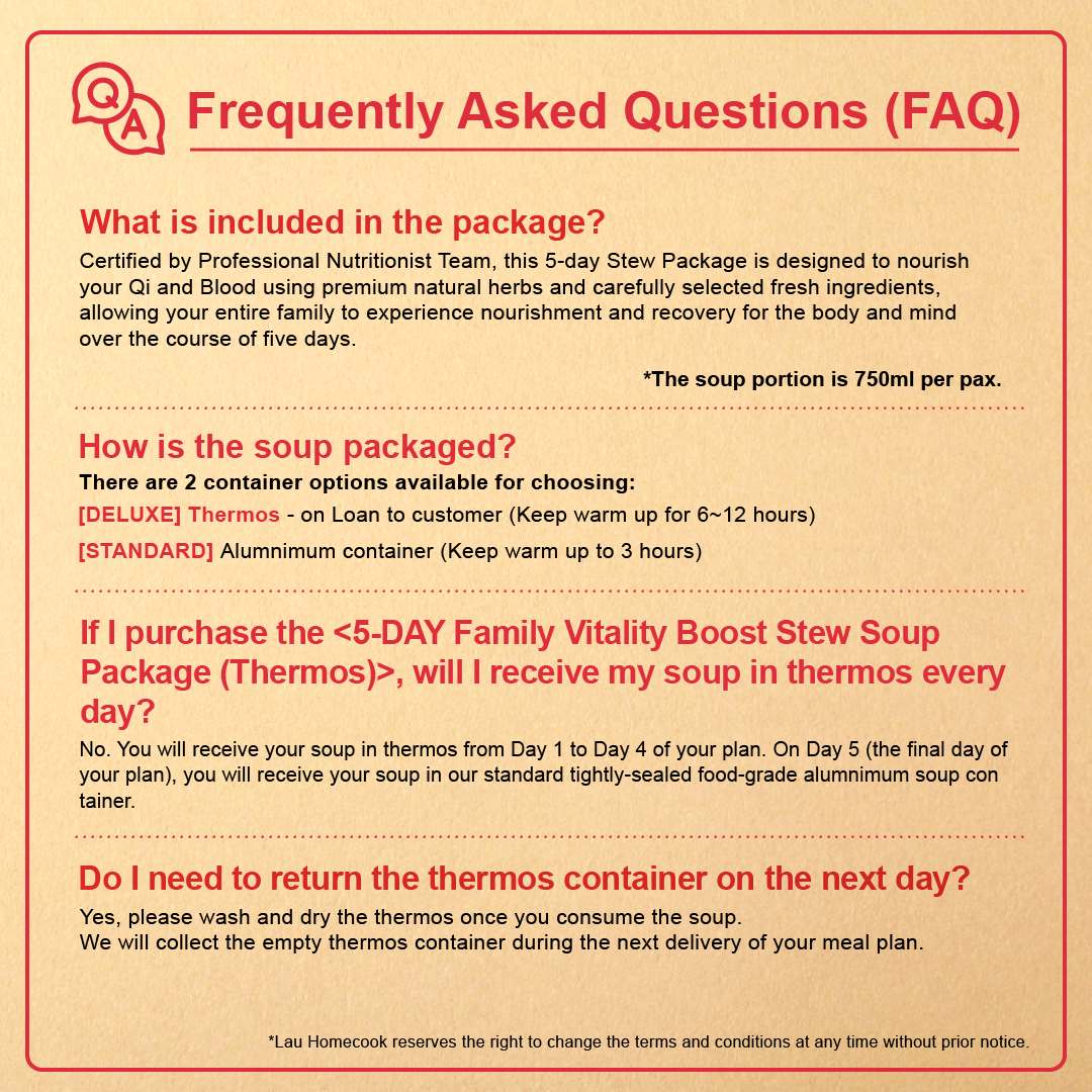 5 day family vitality boost stew soup package [standard container]